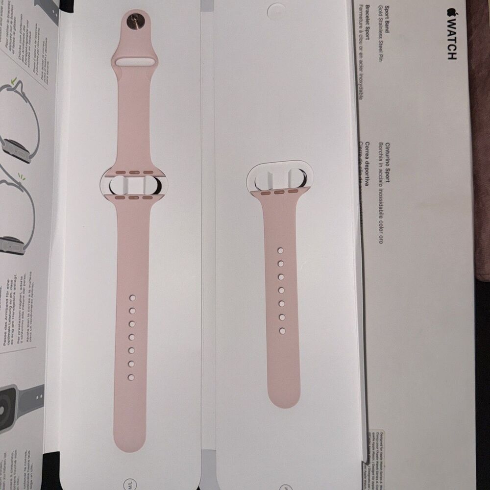 Apple Watch Pink Sand Sport Band Gold Pin Series 4 40mm